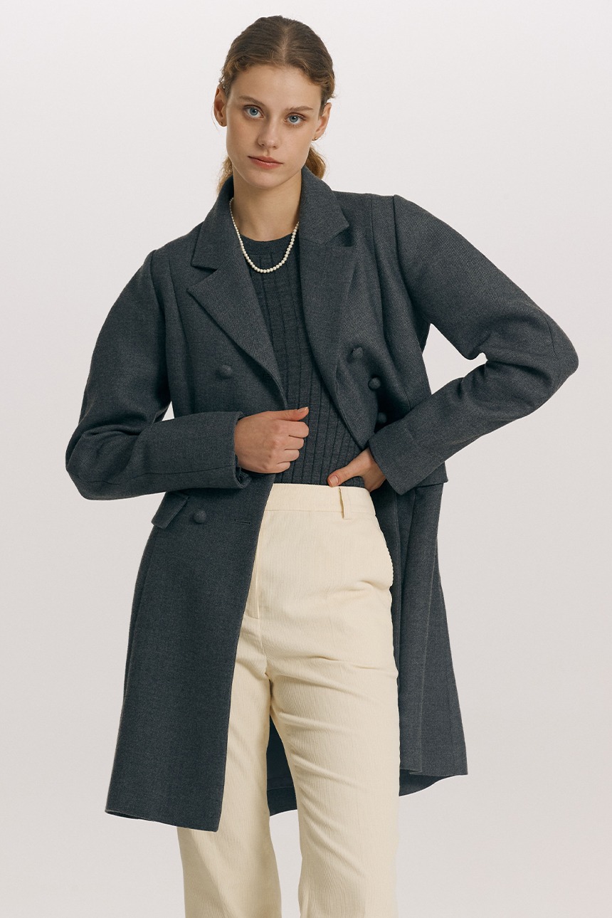 [금새록 착용]HACKNEY Volume sleeve one piece coat (Charcoal gray)
