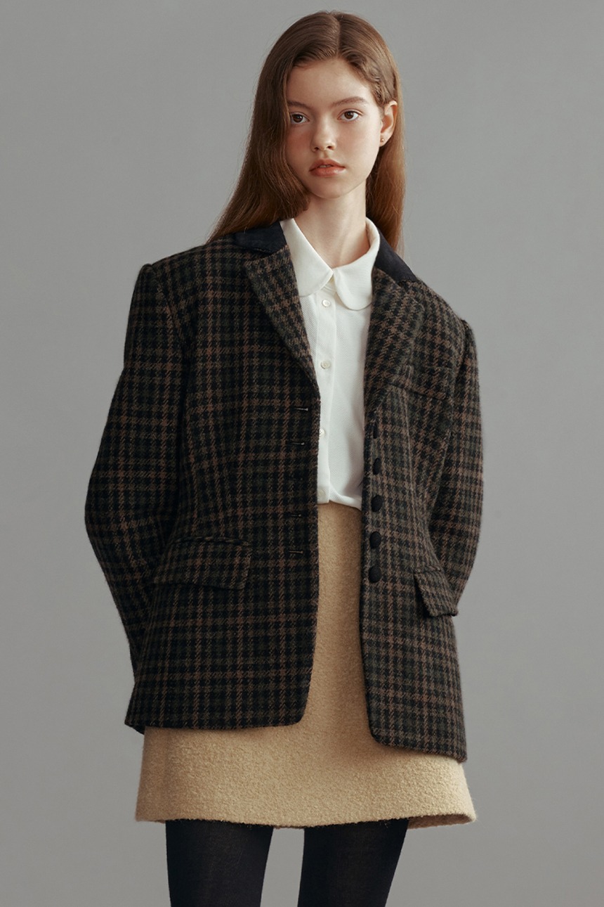 [10/12 예약배송][유인나 착용]SHOREDITCH Classic wool jacket (Multi check)