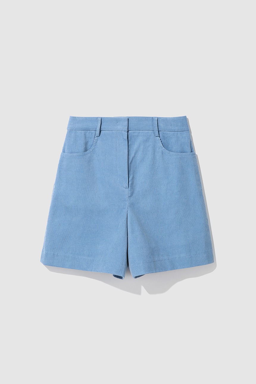 PUTNEY High-rise corduroy shorts (Light blue)