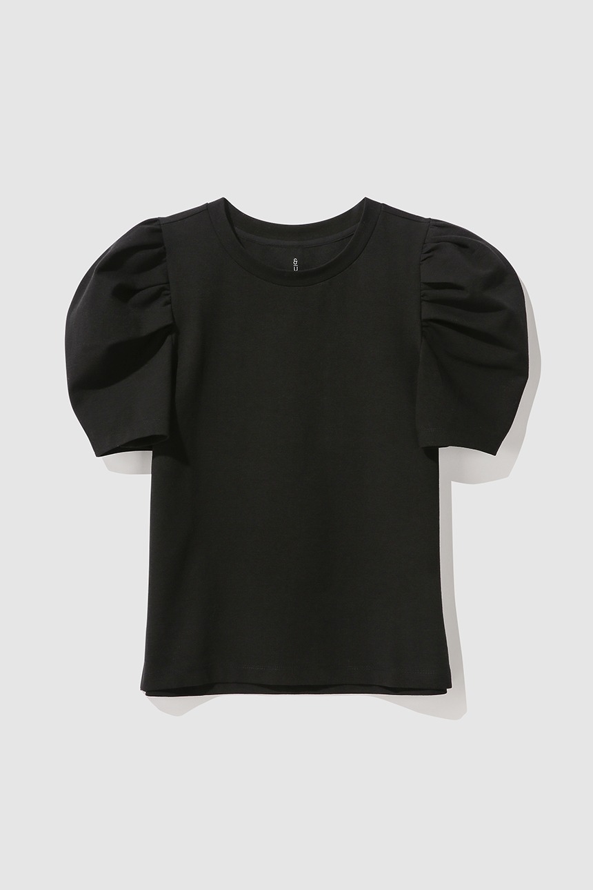 ANAHEIM Puffed detail shoulder T-shirt (Black)