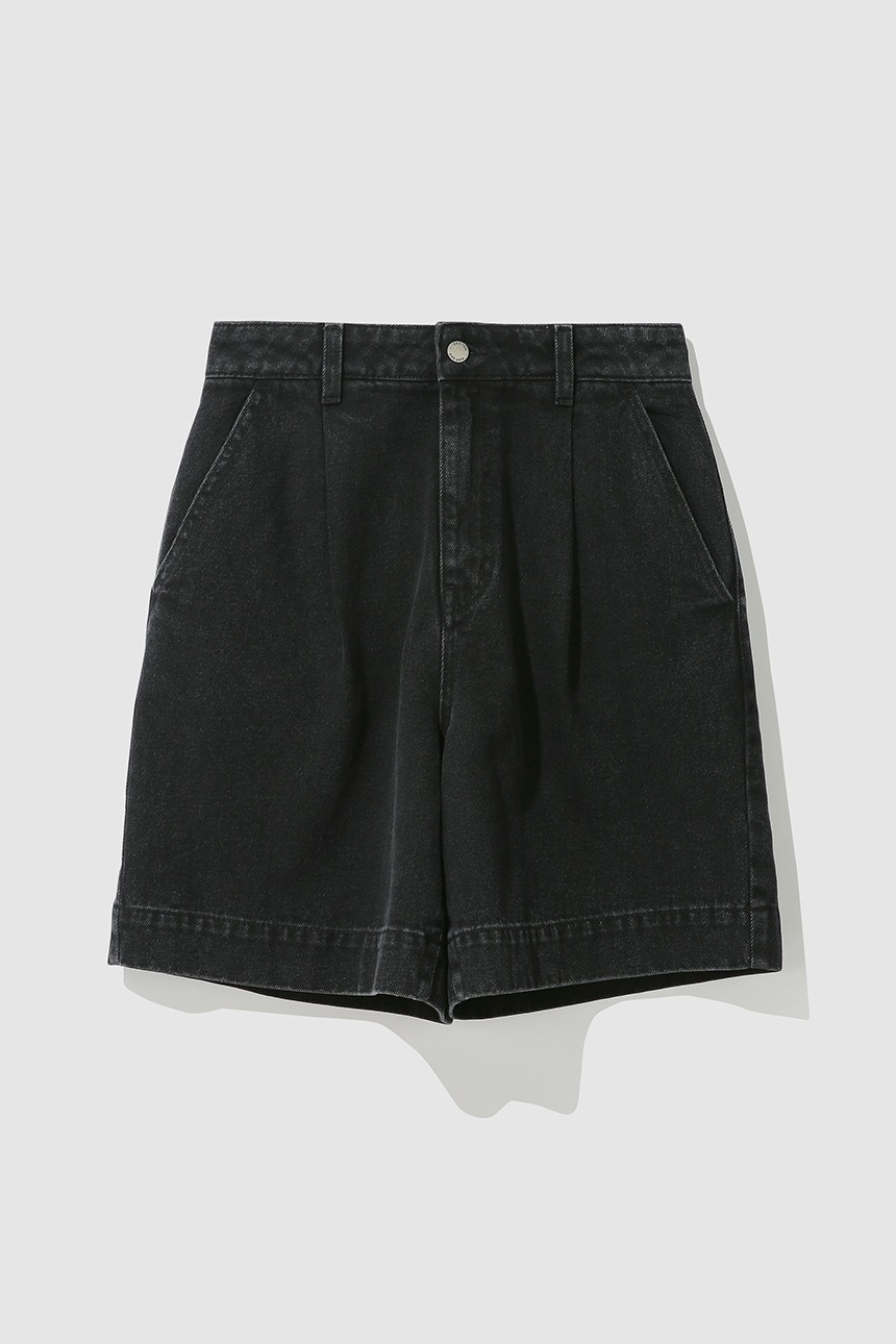 OSSOBUCO Tucked denim shorts (Black)