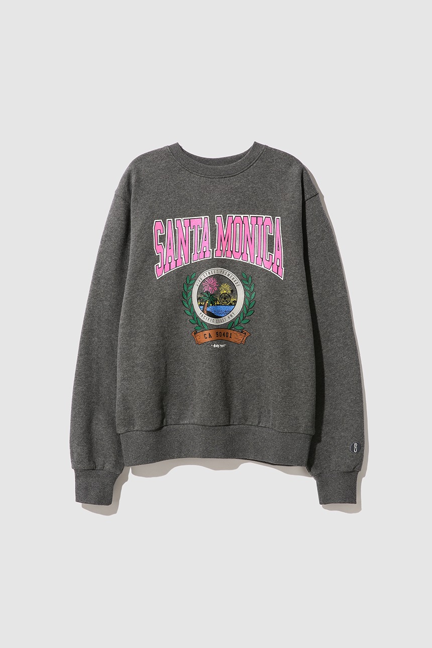 [GIFT][1차 10/13, 2차 10/25 예약배송][FW 기모버전 추가][한지민, 윤아 착용]SANTA MONICA City artwork sweatshirt (Charcoal gray)