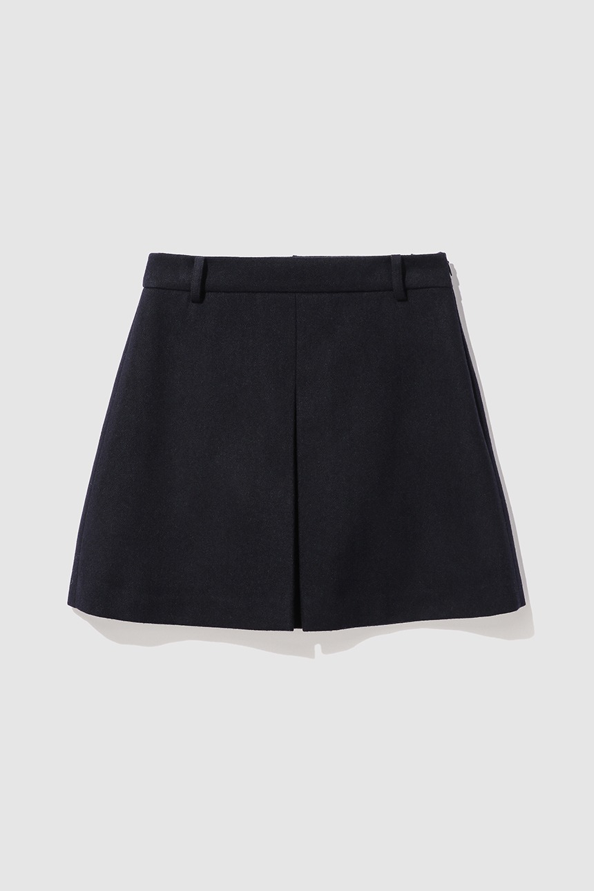 MAILI A-line wool skirt (Dark navy)