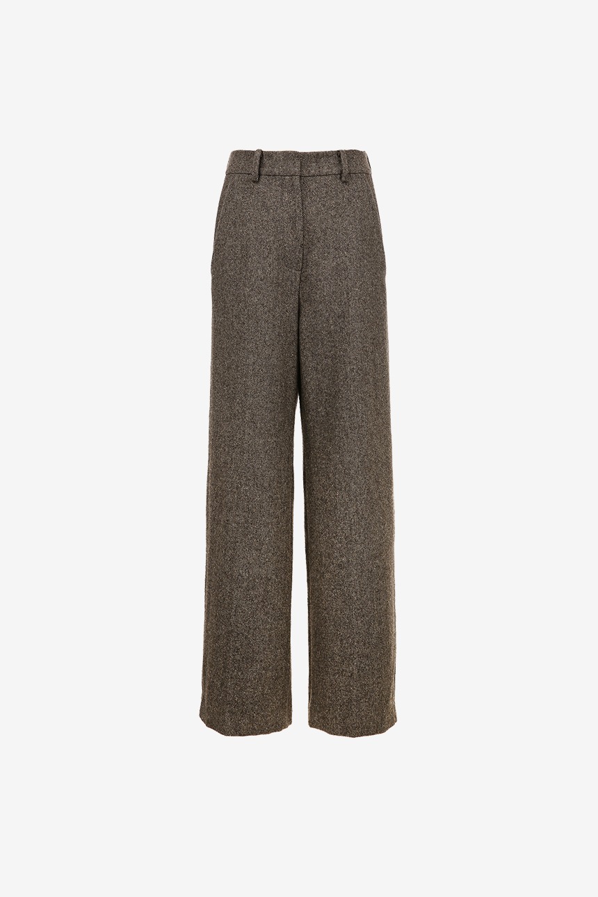 MORDEN Wool wide pants (Brown)