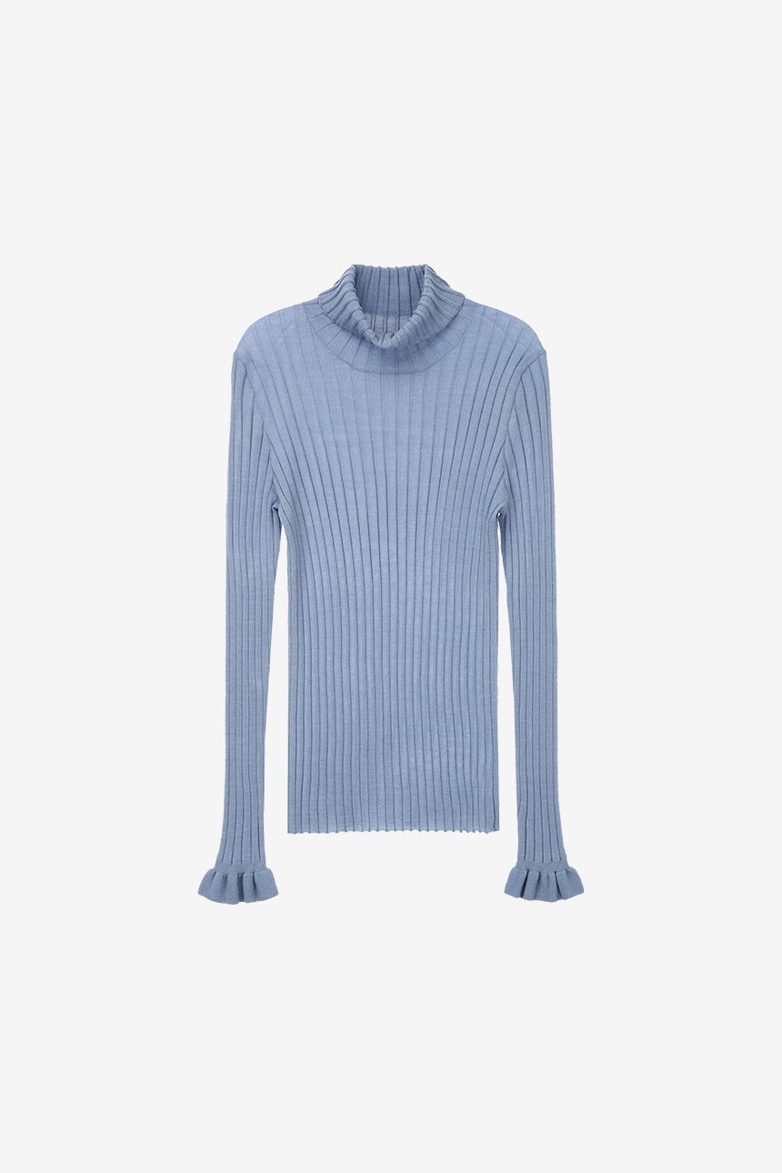 [유이 착용]WANGSIMNI Turtle neck wool knit top (Blue)