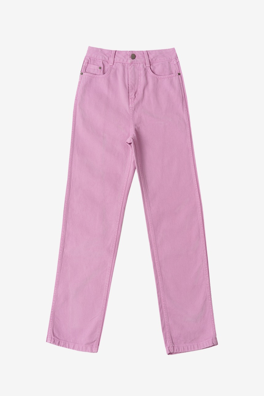 SPITALFIELDS Color cotton straight pants (Light pink)