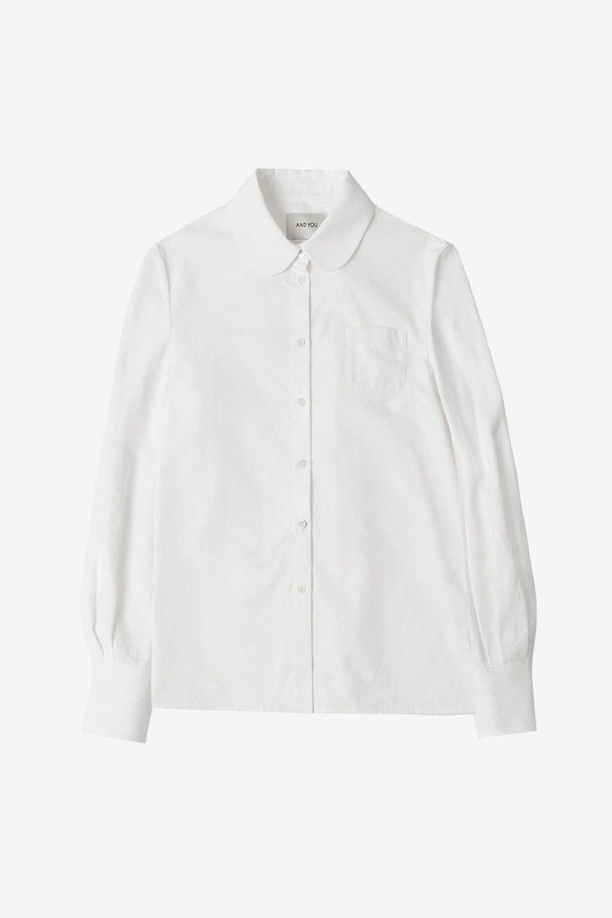 [한가인, 이나연 착용]MOLESEY Round collar shirt (White)