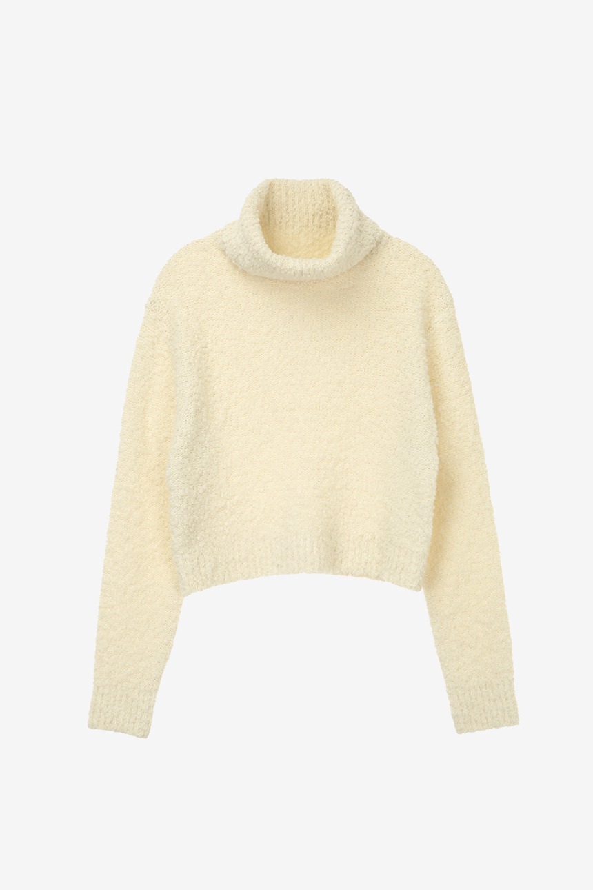 BROMLEY Turtle neck boucle wool knit (Ivory)